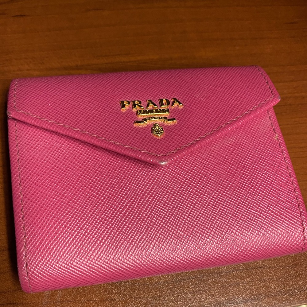 Prada Leather Card Holder - pink